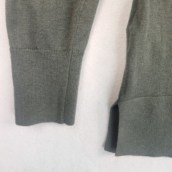 LOFT Cardigan Sweater Women M Olive Green Button Front Long Sleeve - Picture 4 of 10